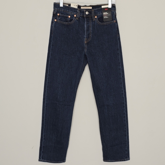 NWT Levi's Premium Wedgie Straight Jeans Dark Blue Size 27 - 90s - Picture 1 of 9
